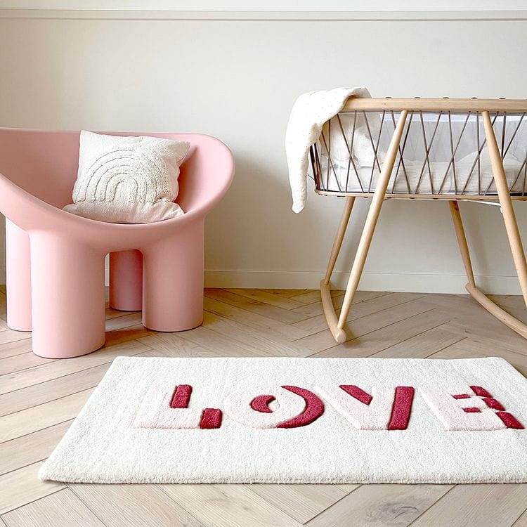 Love Rug - Cream/Red - Image 4