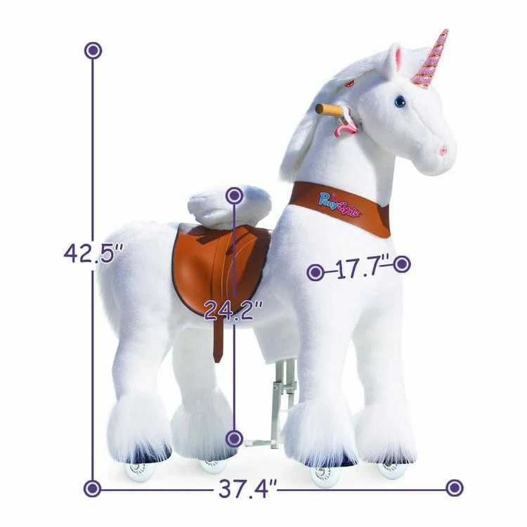 White Model U Ride-On Unicorn - 7+ Years - Image 4