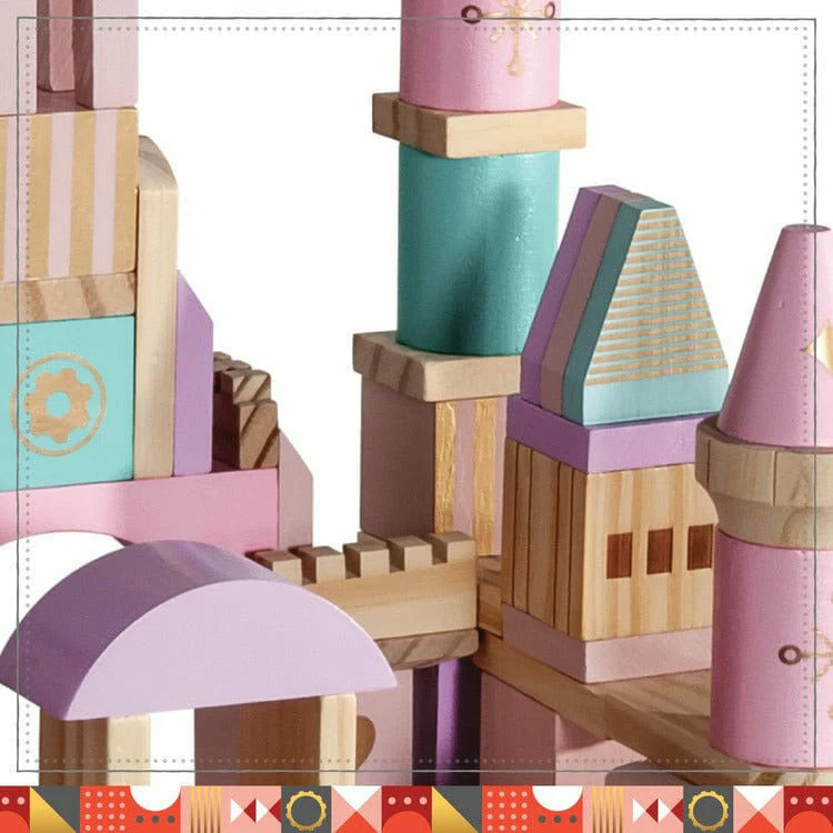 Wood Castle Blocks 75pcs - Image 3